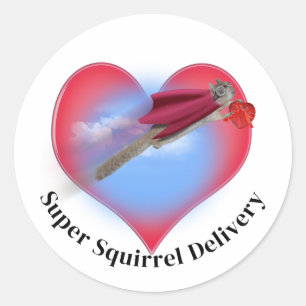 Sticker Rond Super Squirrel Livraison Saint-Valentin