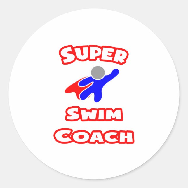 Sticker Rond Super Swim Coach (Devant)