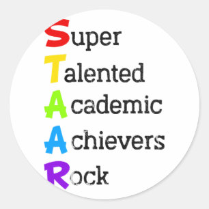 Sticker Rond Super Talentueux Acteurs Académiques Rock test drô