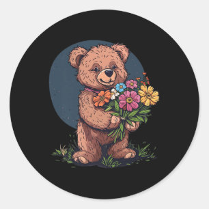 Sticker Rond Super Tenue D'Ours En Teddy Pour Garçons Et Filles