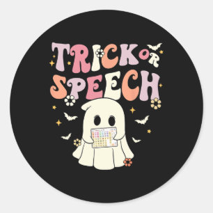 Sticker Rond Super Trace Ou Voix Slp Aac Ghost Halloween Cos