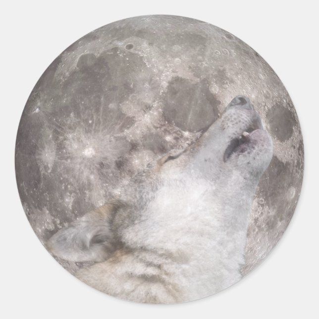 Sticker Rond Super Wolf Moon (Devant)