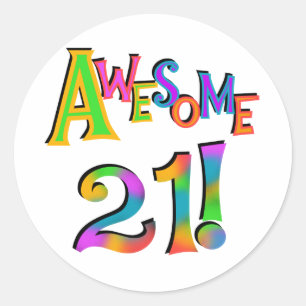 Sticker Rond Superbe 21 T-shirts et cadeaux d'anniversaire