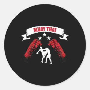 Sticker Rond Superbe conception de combat de Muay Thai Entraîne