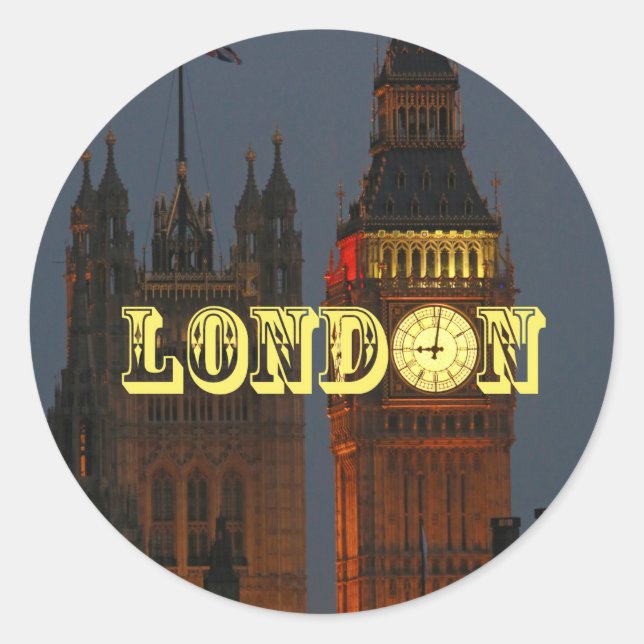 Sticker Rond Superbe photo London Pro (Devant)