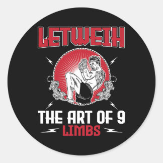 Sticker Rond Superbe tenue de boxe Lethwei pour kick MMA kickbo