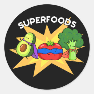 Sticker Rond Superfoods Funny Vegetable Pun