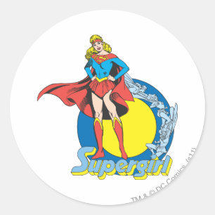 Sticker Rond Supergirl avec le logo