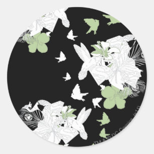 Sticker Rond Supergirl Birds and Feathers