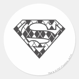 Sticker Rond Supergirl Black Argyle Logo