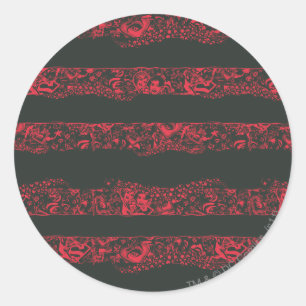 Sticker Rond Supergirl Black et Red Line Motif