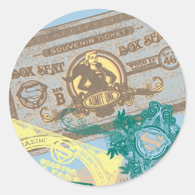 Sticker Rond Supergirl Box Siège Bleu (Devant)