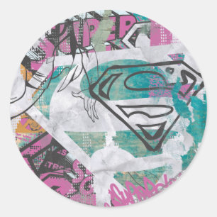 Sticker Rond Supergirl Comic Capers Motif 11