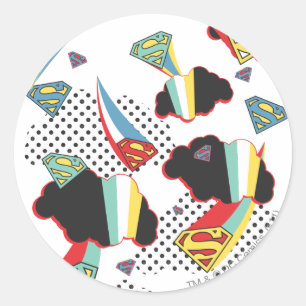 Sticker Rond Supergirl Crazy Sky
