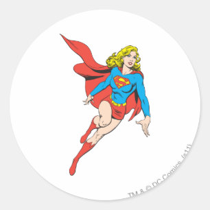 Sticker Rond Supergirl en mouvement