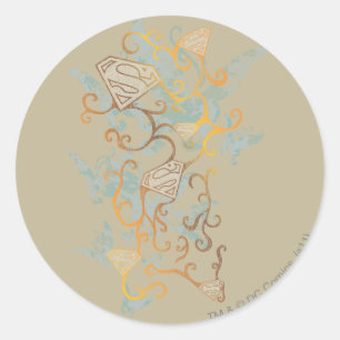 Sticker Rond Supergirl Gold et Brown