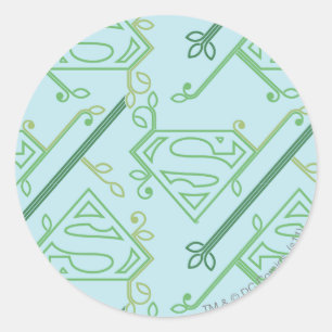 Sticker Rond Supergirl Green Vine Logo Motif
