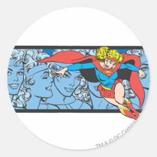 Sticker Rond Supergirl Head Shots