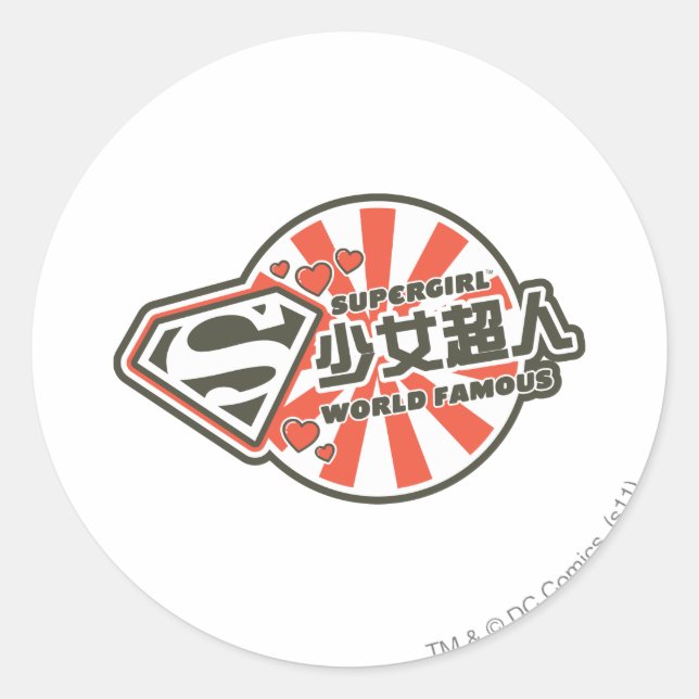 Sticker Rond Supergirl J-Pop 13 (Devant)