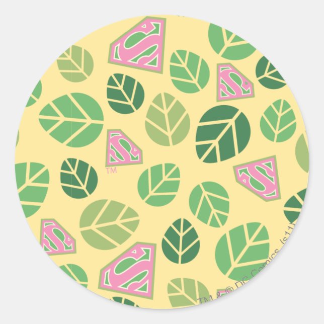 Sticker Rond Supergirl Leaf Motif (Devant)