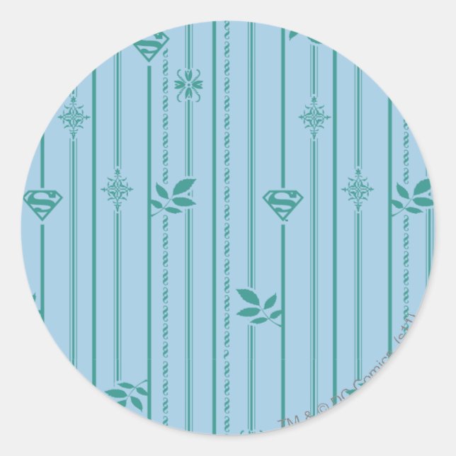 Sticker Rond Supergirl Leaf Motif bleu (Devant)