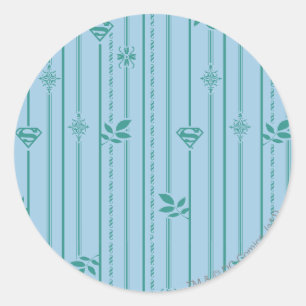 Sticker Rond Supergirl Leaf Motif bleu