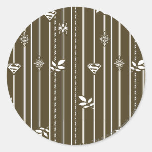 Sticker Rond Supergirl Leaf Motif Brown