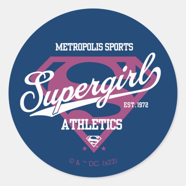 Sticker Rond Supergirl Metropolis Sports Athlétisme Graphique (Devant)