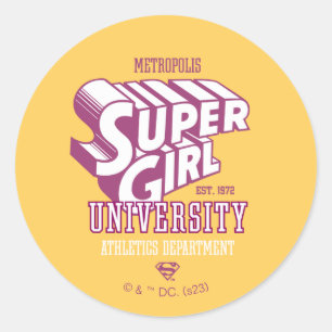 Sticker Rond Supergirl Metropolis University Athletics Dept.