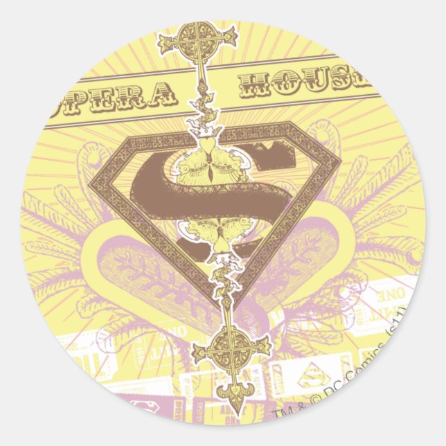 Sticker Rond Supergirl Opera House Jaune (Devant)