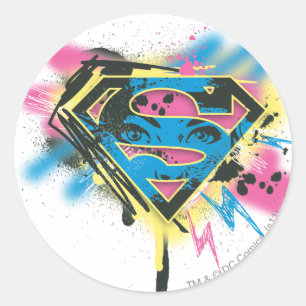 Sticker Rond Supergirl Paint and Spills