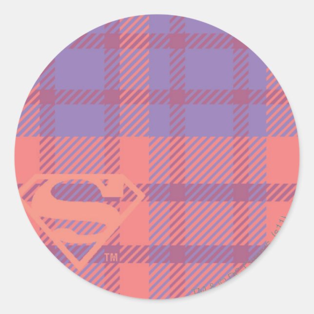 Sticker Rond Supergirl Pink and Purple Pattern (Devant)