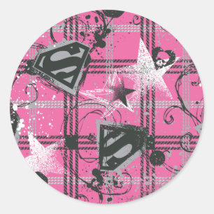 Sticker Rond Supergirl Pink SplatCarré