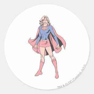 Sticker Rond Supergirl Pose 3