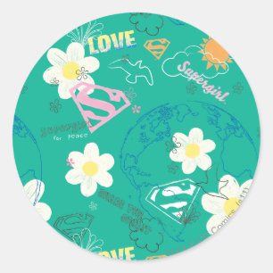 Sticker Rond Supergirl pour Motif pour la paix