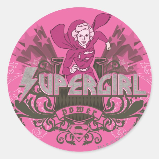 Sticker Rond Supergirl Power 2 (Devant)