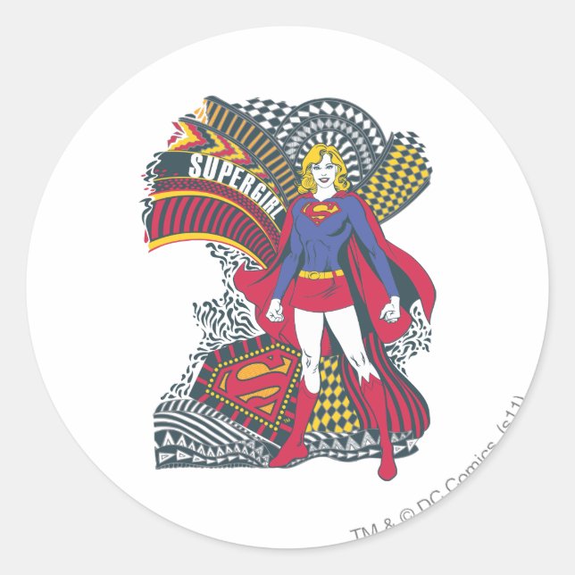 Sticker Rond Supergirl Random World 1 (Devant)