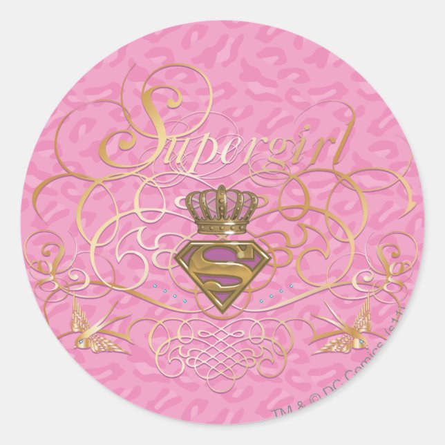 Sticker Rond Supergirl rose (Devant)