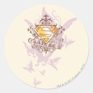 Sticker Rond Supergirl Sauvez-moi