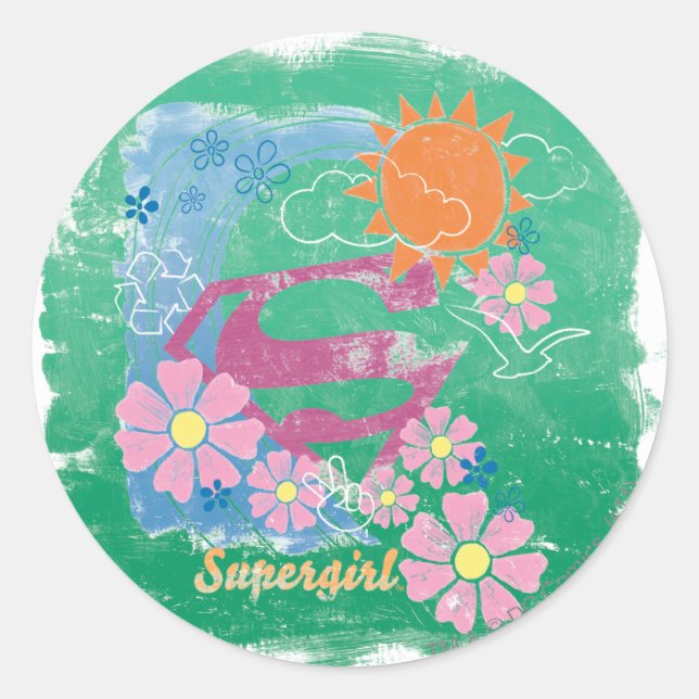 Sticker Rond Supergirl Sun et amour (Devant)