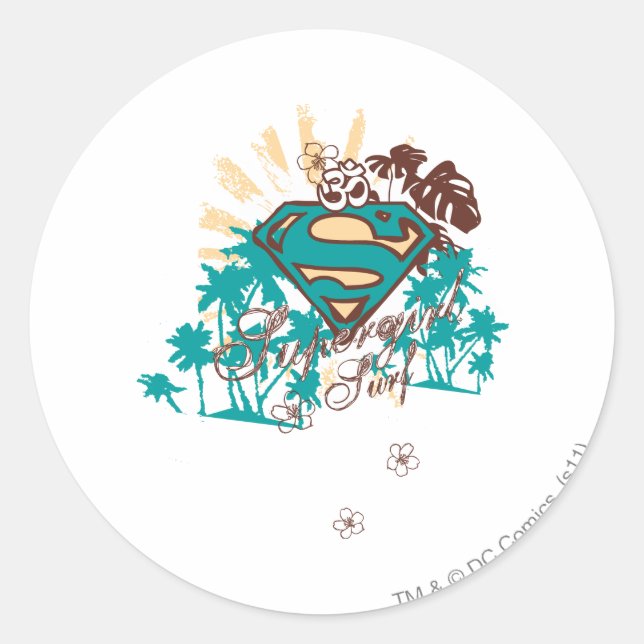 Sticker Rond Supergirl Surf (Devant)