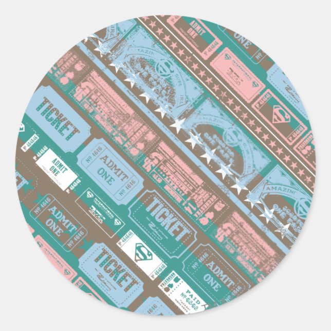 Sticker Rond Supergirl Ticket Motif bleu (Devant)