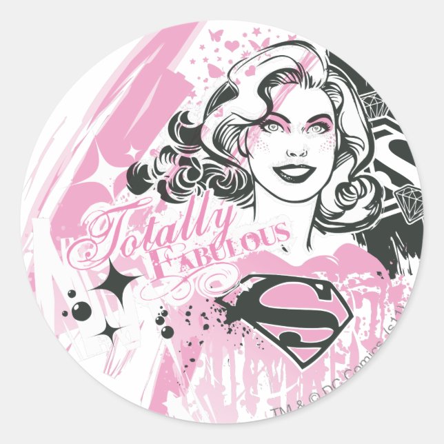 Sticker Rond Supergirl Totalement Fabuleux (Devant)