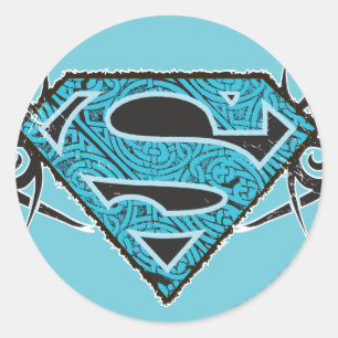 Sticker Rond Supergirl Tribal Pattern Logo