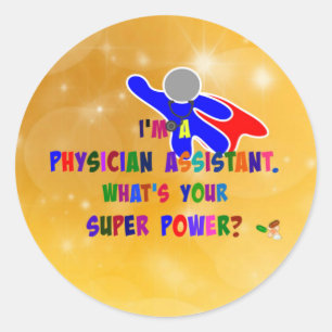 Sticker Rond Superhero adjoint au médecin