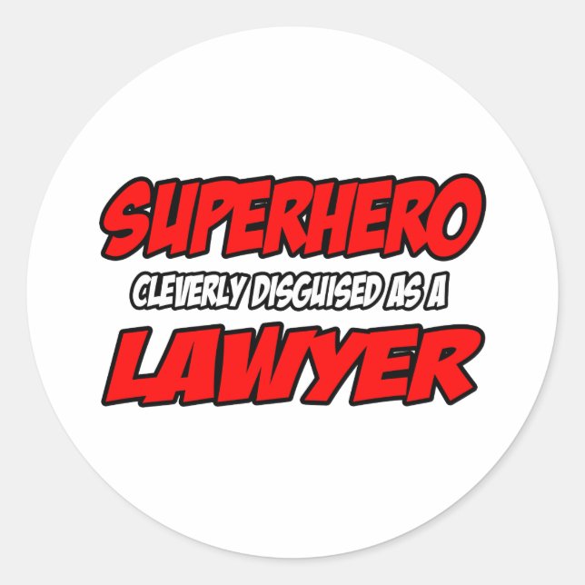 Sticker Rond Superhero...Avocat (Devant)