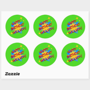 Sticker Rond Superhero fête d'anniversaire