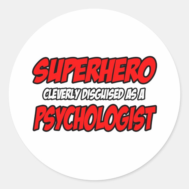 Sticker Rond Superhero...Psychologue (Devant)