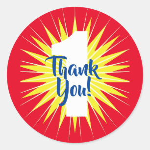 Sticker Rond Superhéros magnifique 1er anniversaire fête des en