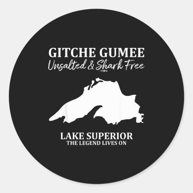 Sticker Rond Superior, Great Lake, Gitche Gumee Apparel Lakes  (Devant)